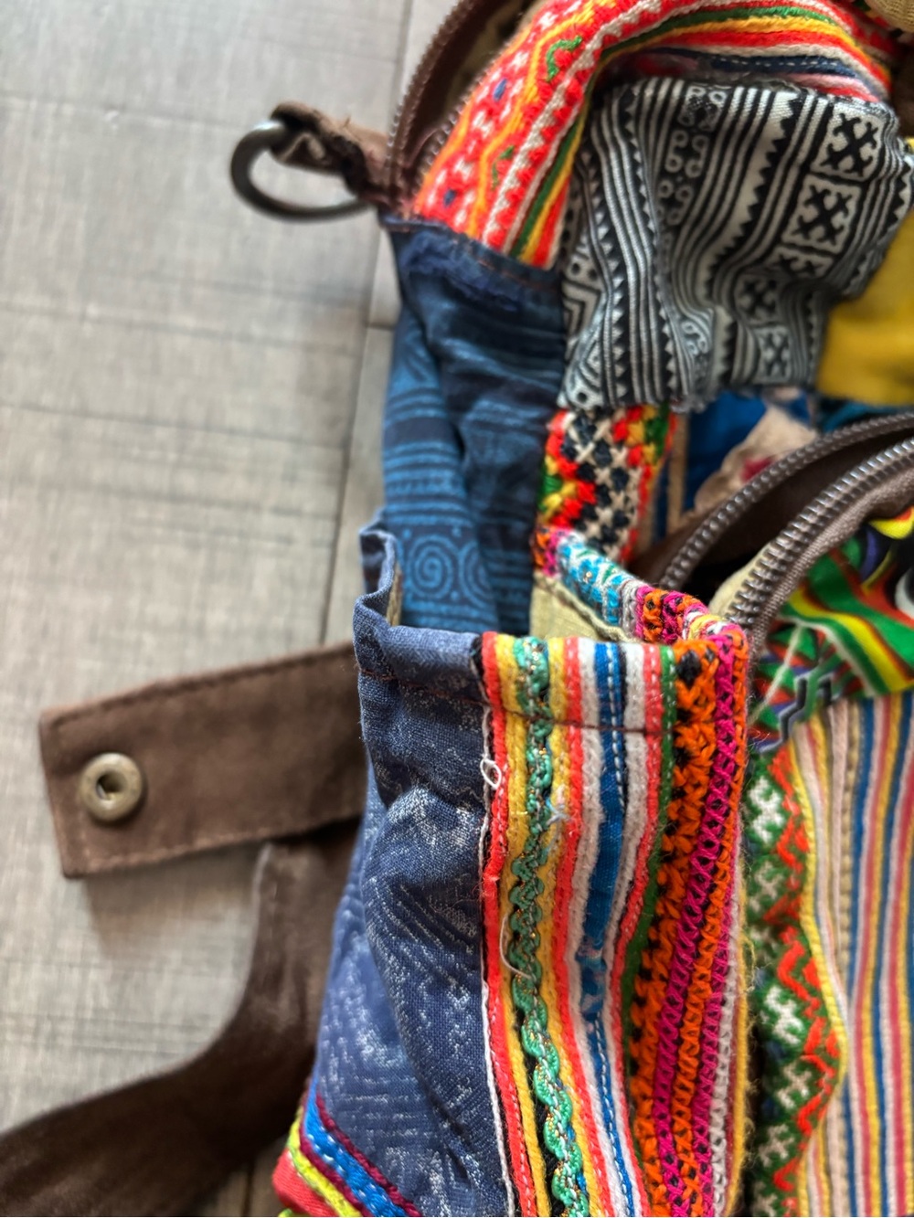 🎃3/$15🎃Handmade Boho Patchwork Multi-Color Canvas Backpack - Picture 5 of 11